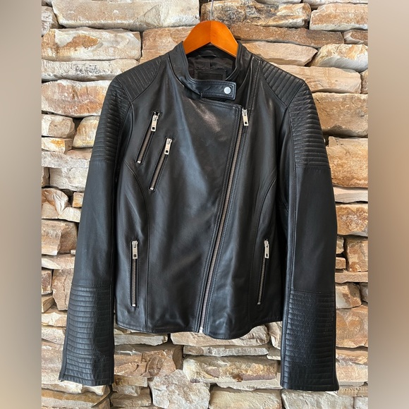 Black leather jacket
